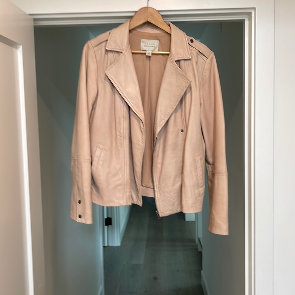 Light pink leather jacket from Nordstrom - brand Hinge